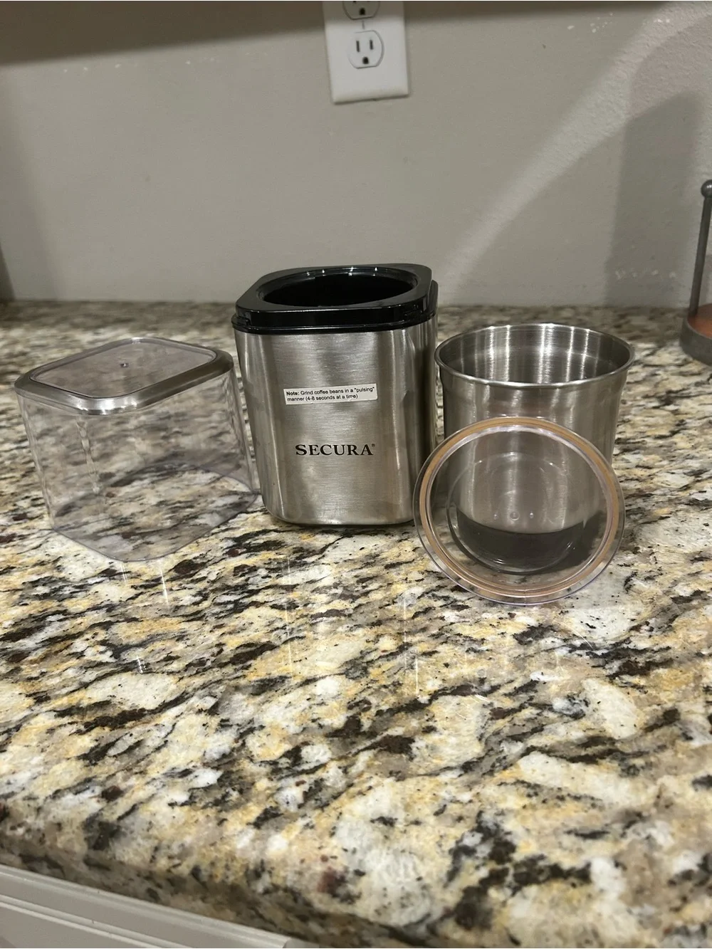Secura Electric Coffee/Spice Pulse Grinder w/ Stainless Steel Bowl Single Blade